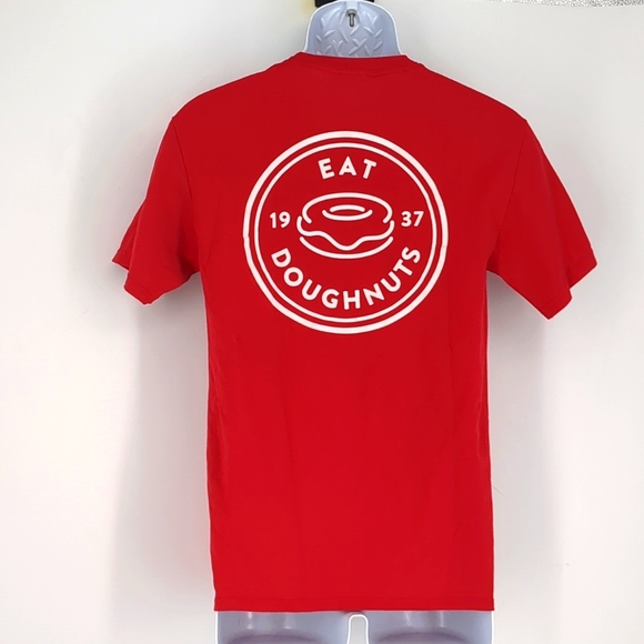 Krispy Kreme Red Eat Doughnuts Employee Shirt Size Small - Picture 4 of 5